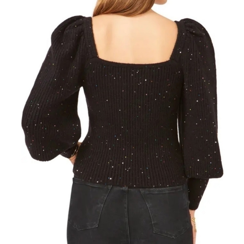 1 state shimmer sweater with the ruffle sleeves - Picture 2 of 6
